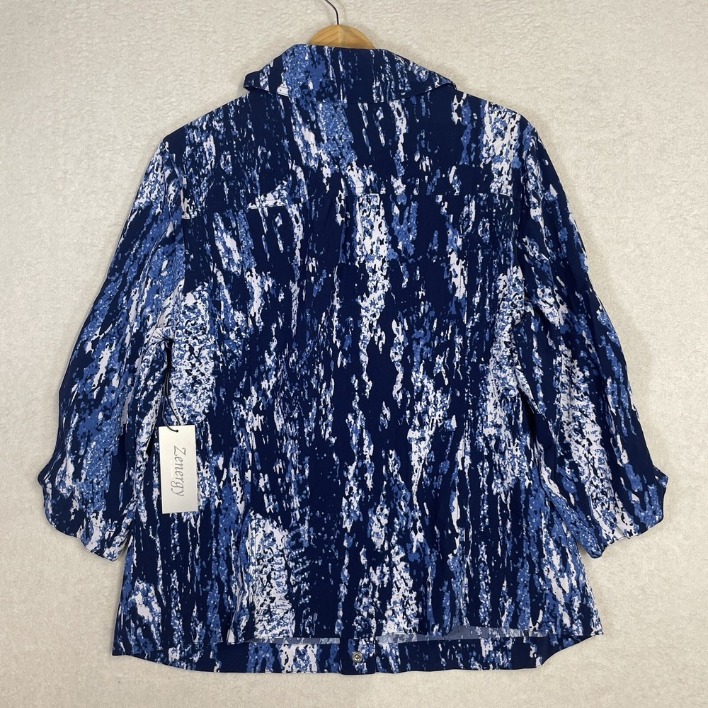Zenergy By Chico's Neema Gulf Splash Zazu Jacket Womens Size 2 Large Brisk Blue - Picture 9 of 9